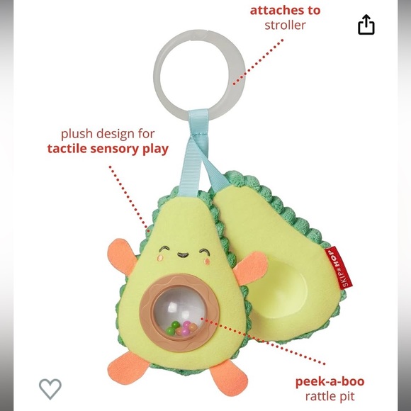 Skip Hop Avocado Baby Stroller Toy - Picture 3 of 5
